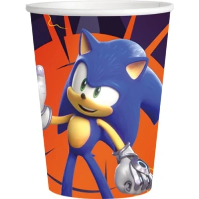 Image of BeenSmile, Sonic Prime Cups, Children&#039;s Birthday Decoration, Party Supplies, 8 Units, 250 Ml
