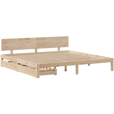 Image of Bed Frame with Drawers without Mattress 200x200 cm Vidaxl