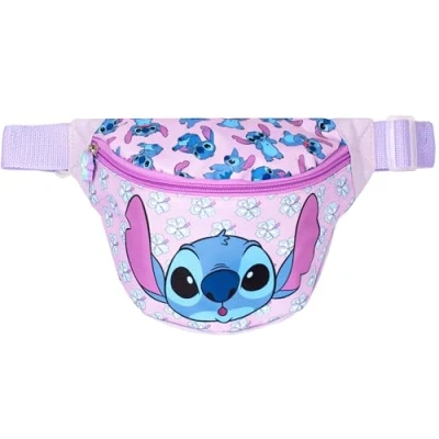 Image of Disney Stitch Bum Bag for Boys Adjustable Strap Lightweight Funny Pack Waist Travel Pouch Kids Crossbody with Strap, Bumbag
