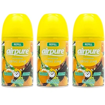 Image of airpure 3 X FRESHMATIC AUTOMATIC SPRAY REFILLS 250ML CITRUS ZING AIRWICK COMPATIBLE, Pack of