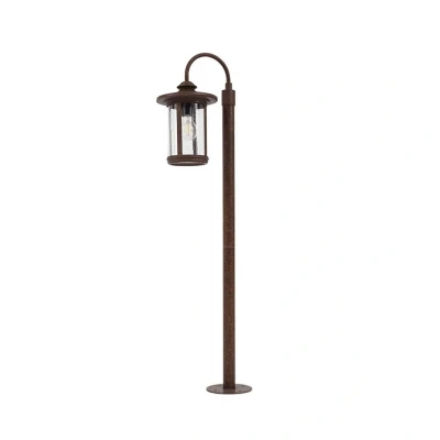 Image of Lindby path light Zayn, rust, glass, height 109 cm