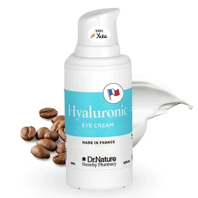 Image of Eye Cream for Dark Circles and Puffy Eyes with Hyaluronic Acid Dr. Nature Caffeine Under Bags Puffiness Natural Effective Hydrating Sensitive Skin