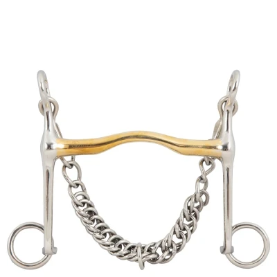 Image of BR Dressage bit Soft Contact 12 mm Scissors 140 11,5 zilver / goud