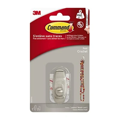 Image of Command Metal Hook 17062Bn Look &quot;Timeless&quot; S 450 g Weight, Oval, 1 and 2 Strips Chrome