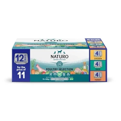 Image of Naturo Adult Dog Grain Free 400g x 12 Pack Variety Tray