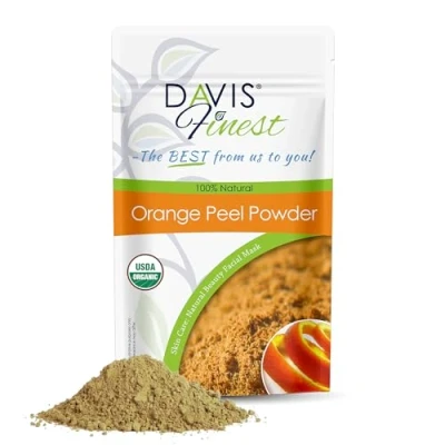 Image of Davis Finest Orange Peel Powder 100g, Organic, Pure &amp; Natural, Face Mask Skin Care, Facials, Oil Control, Brightening, Cleansing, Exfoliating