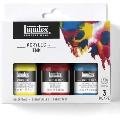 Image of Liquitex Professional Acrylic Ink, Set of 3 x 30 Essential Colours