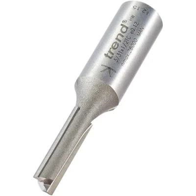 Image of Trend Professional Straight Two Flute Router Cutter Bit, 1/2 Inch Shank, 7mm Cut Diameter, Tungsten Carbide Tipped, 3/31X1/2TC