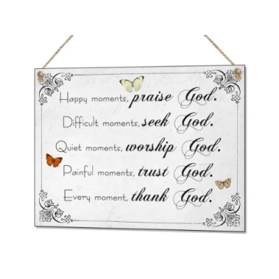 Image of Beenanas Thank God Words Quote Poem Metal Sign Wall Art Tin Plaque Room Decor