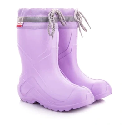 Image of LEMIGO Lightweight EVA Boys Girls Wellington Boots with Cuff Camp, pink, 7/7.5 UK Child