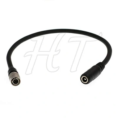Image of HangTon Hirose 4 Pin Male to DC Barrel Power Adapter Cable for Zaxcom Zoom F8 Sound Devices 302 442 552 688