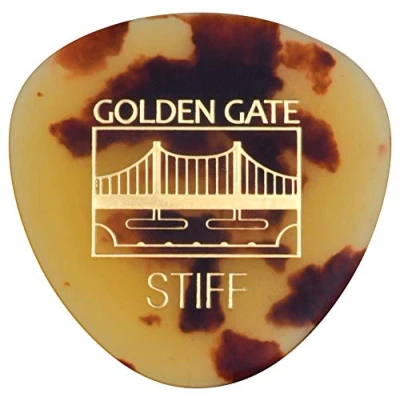 Image of Golden Gate MP 32 Rounded Triangle Shape Guitar Picks, 1.0 mm Thickness, Dalmatian Tortoise