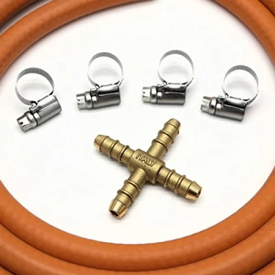 Image of Other 4 WAY CONNECTOR SPLITTER KIT WITH 2mt 8mm I/D GAS HOSE &amp; CLIPS
