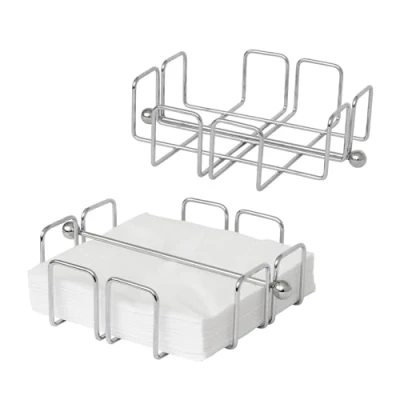 Image of simplywire Pack of 2 Napkin/Serviette Holder with Weighted Bar Chrome