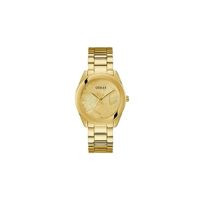 Image of Guess Cubed Watch goldcoloured, Women&#039;s, Size: One Size, Gold coloured
