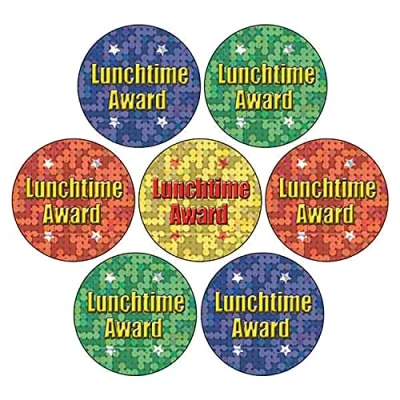 Image of 280 Holographic Lunchtime Award Sticker Value Pack Childrens Pupils School Praise Teachers Reward Motivational Stickers 37mm Primary Teaching Services