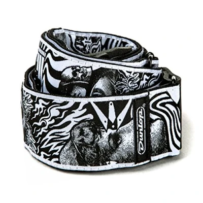 Image of Jim Dunlop ILD04 Strap ILOVEDUST Skulls Strap, Black/White,5cm
