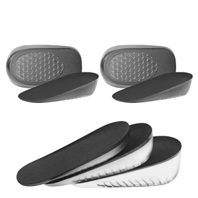 Image of URAQT Gel Height Increase Insole, 2 Pairs Invisible Heel Lift Inserts, Elastic Shock Absorption Cushion Pads Half Increased Shoe Lifts, Elevator Insoles for Men and Women