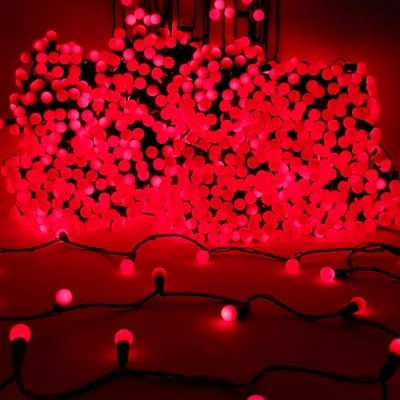 Image of Christmas Concepts® 1000 100m/328ft Red LED Berry Lights with 8 Function Controller Indoor/Outdoor Energy Efficient A++