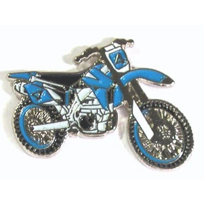 Image of Metal Enamel Pin Badge Moto Cross Enduro Trials Trail Green Lanes Bike Motorcycle (BLUE)