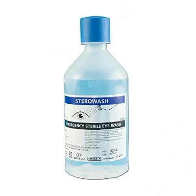 Image of Sterowash Emergency Sterile Eye Wash 0.9% Sodium Chloride, 500ml, Box of 10 Bottles
