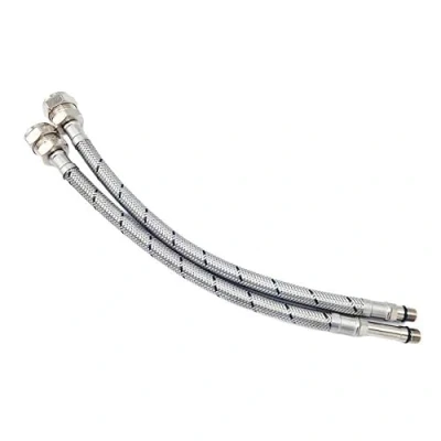 Image of Pair of Flexible Tap Connectors Tails Monobloc M10 x 15mm Compression 300mm