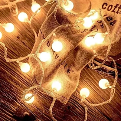 Image of FANSIR Globe String Lights Waterproof, 10M/33ft 100 LED Plug in Fairy Lights, 8 Modes Christmas Mains Powered Outdoor/Indoor Decorations for Bedroom, Patio, Gazebo, Garden Party(Warm White)