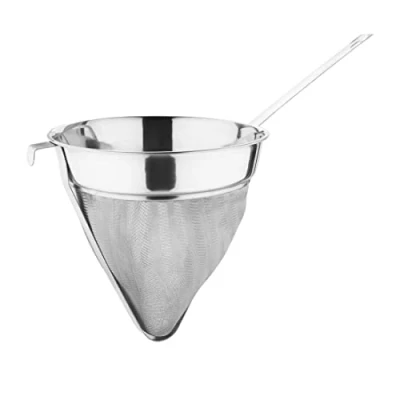 Image of Vogue E819 Premium Chinois 25.2 cm Stainless Steel Professional Conical Sieve Strainer, Silver