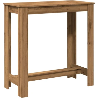 Image of vidaXL Bar Table, Artisian Oak, Engineered Wood, 102x50x103.5 cm, Modern Pub/Kitchen/Dining High Load Capacity