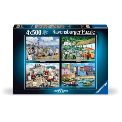 Image of Ravensburger Happy Days No. 8 Holidays 4x 500 Piece Jigsaw Puzzles for Adults and Kids Age 10 Years +