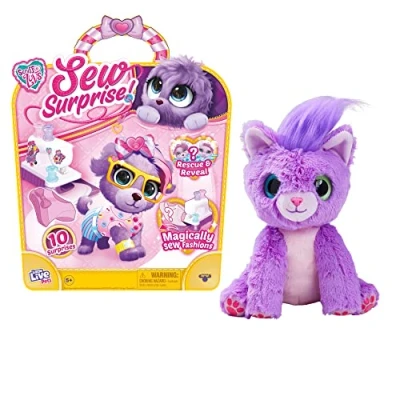 Image of Little Live Pets Scruff A Luvs Sew Surprise. Rescue, Reveal &amp; Groom Mystery Puppy Or Kitten. Outfits To Dress Your Pet With The Magic Sewing Machine.