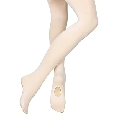 Image of Silky Pink Convertible Ballet Tights Age 11 to 13
