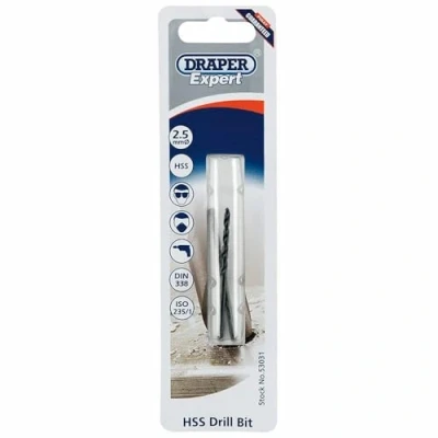 Image of Draper 2.5mm HSS Twist Drill for 3 x 0.5 Taps