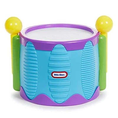 Image of Little Tikes Tap A Tune Drum 2 Ways to Play Ideal First Instrument Promotes Hand Eye Coordination &amp; Fine Motor Skills,9.25 L x 9.25 W 6.30 H Inches