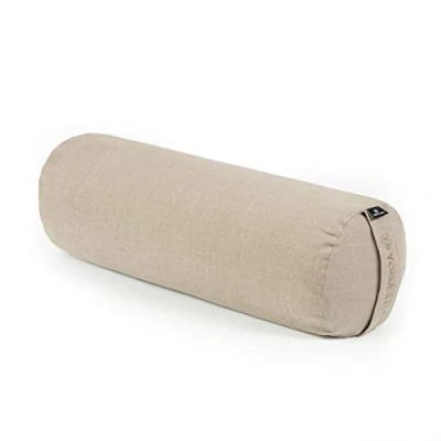 Image of Yoga Studio EU Organic Buckwheat 100% Linen Bolster 23cm x 60cm