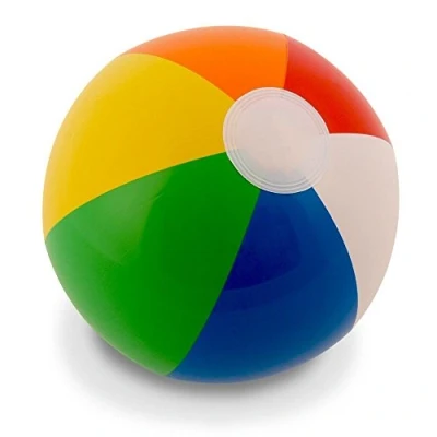 Image of SHATCHI 16/20/24 inch Beach Ball Inflatable Multi Coloured Holiday Swimming Pool Party Toys Blow Up Summer Game, 1pk 12pk, Rainbow, 1pc