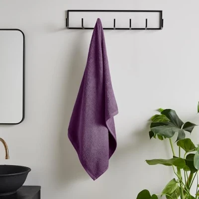Image of Catherine Lansfield Quick Dry Cotton 70x120 cm Bath Towel Plum