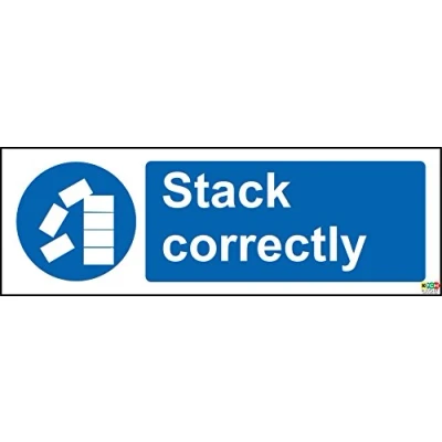 Image of Stack Correctly Safety Sign Self Adhesive Sticker 150mm x 50mm