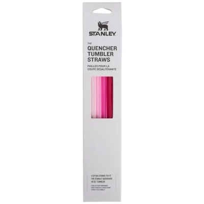 Image of Stanley Reusable Quencher Straws 4 Pack of BPA Free, for Clean Drinking Perfect Stanley&#039;s 40oz Tumblers Pink