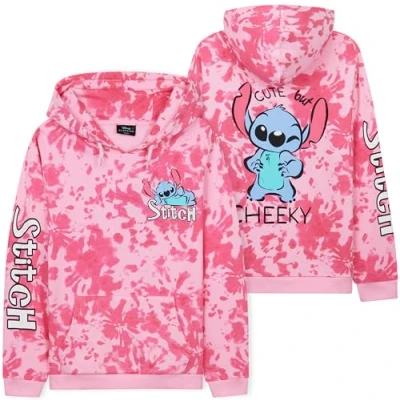 Image of Disney Girls Hoodie, Soft Hooded Sweatshirt for Kids and Teenagers Gifts (Pink Tie Dye, 13 14 Years)