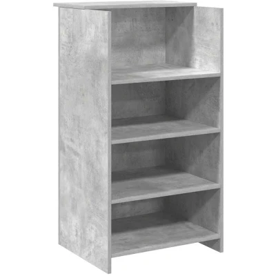 Image of vidaXL reception desk grey engineered wood 55x50x103.5 cm office/clinic versatile storage counter
