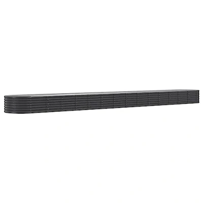 Image of vidaXL Oval Shaped Anthracite Powder Coated Steel Raised Garden Bed 620x80x36 cm Outdoor Vegetable/Floral Planter