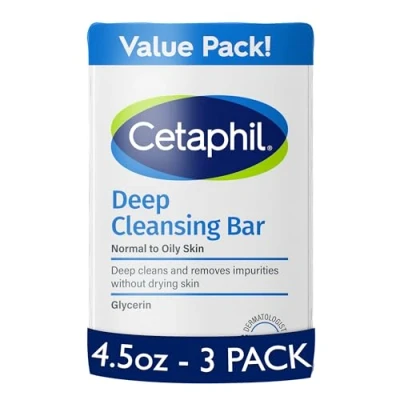 Image of Cetaphil Deep Cleansing Face &amp; Body Bar for All Skin Types (Pack of 3)