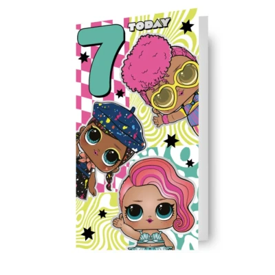 Image of lol surprise, age 7, birthday card