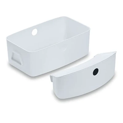 Image of hauck Storage Box Set, White for Alpha+ Wooden Highchair, Set of 2 with 1x Small Lid up to 3 kg + Large 5 kg, Easy Clean, Practical Space