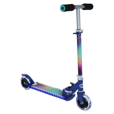 Image of MoVe Electro Kids Scooter for Girls and Boys Folding Inline 2 Wheel Adjustable Light Up Wheels