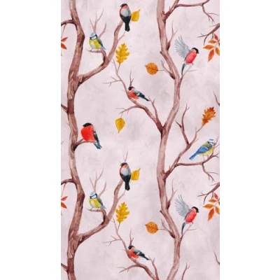 Image of Livingwalls Cottage The Wall Non Woven Wallpaper 1.59 m x 2.80 Pink Brown Yellow Made in Germany 382301