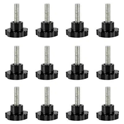 Image of M6 x 40 mm 12 Piece Clamping Knob Star Shaped Plastic Head Thumb Screw Adjustment for Machine, Industry, Equipment, Black
