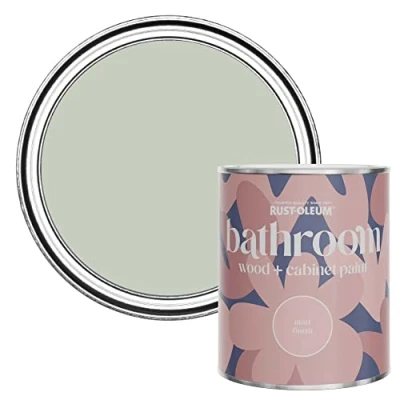 Image of Rust Oleum Green Moisture Resistant Bathroom Wood and Cabinet Paint in Matt Finish ALOE 750ML