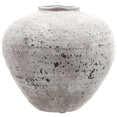 Image of Hill Interiors Regola Vase Ceramic L28 x W28 H26 cm Stone